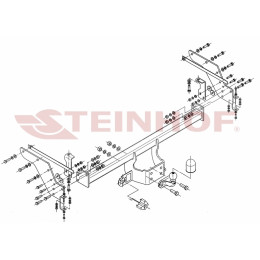 F-280 STEINHOF Фаркоп на Ford Ranger Pickup 4WD, кроме версии со ступенькой 1999-2011, Mazda B2500 Pickup 4WD, кроме версии со ступенькой 1999-2006, Mazda BT-50 Pickup 4WD, кроме версии со