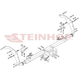 F-283 STEINHOF Фаркоп на Ford Ranger XL, XLT (трубчатый бампер) 2012-2022, Mazda BT-50 (трубчатый бампер) 2012-2020 без подрезки бампера. Тип шара: F. Нагрузки: 3500/225 кг, масс