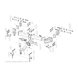 F.2316.002 BERG Фаркоп на Hyundai Santa Fe 2012-2018. Требуется подрезка бампера. Тип шара: E. Нагрузки: 2500/100 кг, масса фаркопа 20,5 кг (без электрики в комплекте)