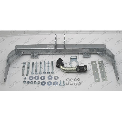 F100A GALIA Полностью оцинкованный фаркоп на Ford Transit 2000-2014 без ступеньки. Тип шара: A. Балка фаркопа скрыта. Невидимая минимальная подрезка бампера. Нагрузки: 3500/112 кг, масса фаркопа 14,02 кг