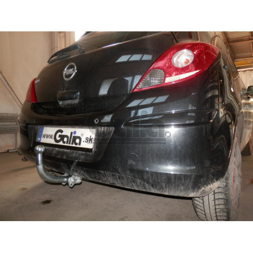 F101A GALIA Полностью оцинкованный фаркоп на Opel Corsa D 2006-2014, FIAT Grande Punto 2005-2010, Grande Punto Evo 2005-2010, Alfa Romeo MiTo 2008-2018. Подрозетник убирается за бампер. Тип шара: A. Невидимый вырез бампера. Нагрузки: 1350/75 кг, масса фар