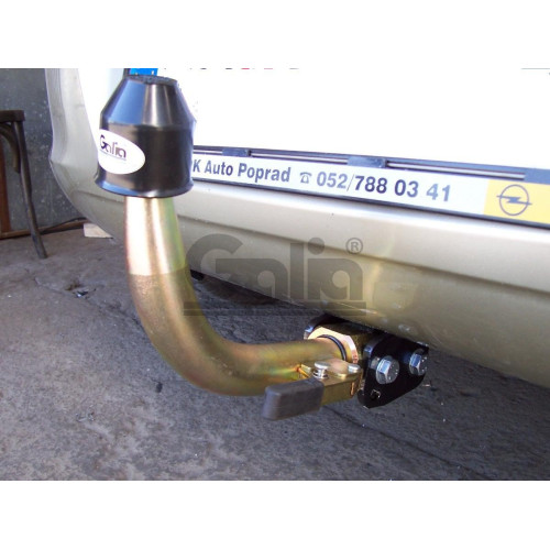 F101A GALIA Полностью оцинкованный фаркоп на Opel Corsa D 2006-2014, FIAT Grande Punto 2005-2010, Grande Punto Evo 2005-2010, Alfa Romeo MiTo 2008-2018. Подрозетник убирается за бампер. Тип шара: A. Невидимый вырез бампера. Нагрузки: 1350/75 кг, масса фар