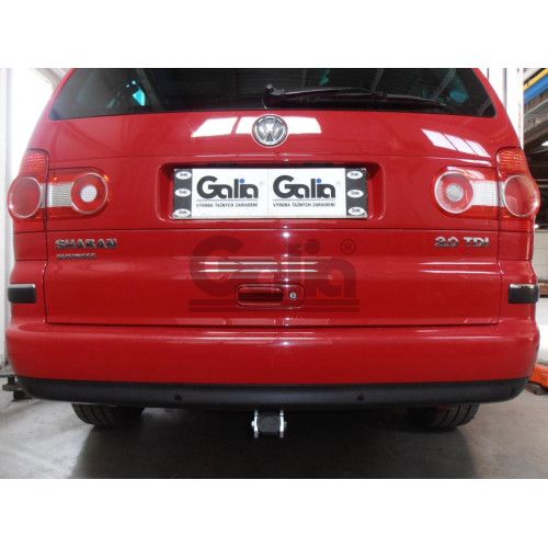 F104C GALIA Полностью оцинкованный фаркоп на Ford Galaxy 2000-2006, SEAT Alhambra 2000-2010, Volkswagen Sharan 2000-2010 2WD/4WD. Подрозетник убирается за бампер. Тип шара: C (горизонтальный съемный). Без выреза бампера. Нагрузки: 2000/85 кг, масса фаркоп