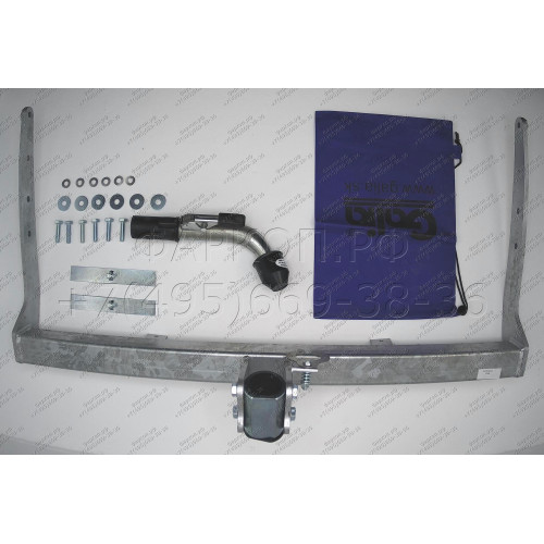 F104C GALIA Полностью оцинкованный фаркоп на Ford Galaxy 2000-2006, SEAT Alhambra 2000-2010, Volkswagen Sharan 2000-2010 2WD/4WD. Подрозетник убирается за бампер. Тип шара: C (горизонтальный съемный). Без выреза бампера. Нагрузки: 2000/85 кг, масса фаркоп