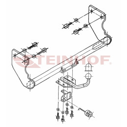 H-205 STEINHOF Фаркоп на Hyundai Atos 1998-2008 без снятия и подрезки бампера. Тип шара: H (сварное крепление шара). Нагрузки: 700/28 кг, масса фаркопа 15,2 кг (без э