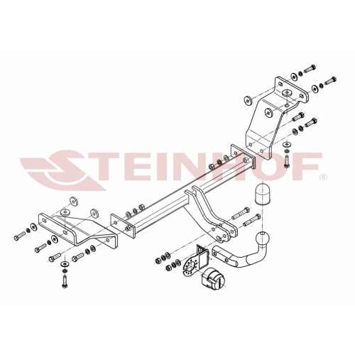 H-245 STEINHOF Фаркоп на Hyundai i30 CW универсал 03/2008-2012. Требуется подрезка бампера. Тип шара: A. Нагрузки: 1500/80 кг, масса фаркопа 19,3 кг (без электрики в комплекте)