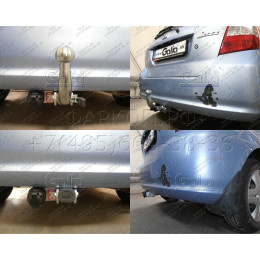 H052C GALIA Полностью оцинкованный фаркоп на Honda Jazz 2002-2008, Honda Fit 2001-2008. Тип шара: C (горизонтальный съемный). Невидимый вырез бампера. Нагрузки: 1200/70 