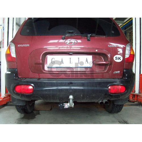H060C GALIA Полностью оцинкованный фаркоп на Hyundai Santa Fe 2001-2006, в т.ч. Santa Fe Classic 2007-2013. Тип шара: C (горизонтальный съемный). Установка без снятия и выреза бампера. Нагрузки: 2300/92 кг, масса фаркопа 19,77 кг