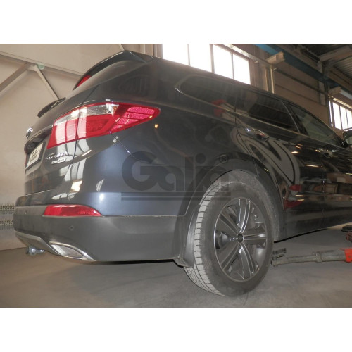 H094A GALIA Полностью оцинкованный фаркоп на Hyundai Grand Santa Fe 2014-2018. Подрозетник убирается за бампер. Тип шара: A. Невидимый вырез бампера. Нагрузки: 2500/100 кг, масса фаркопа 18,32 кг