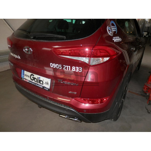 H095C GALIA Полностью оцинкованный фаркоп на Hyundai Tucson дорестайл 2015-2018 (установка без снятия и выреза бампера), Kia Sportage 4 дорестайл 2015-2018 (требуется невидимая подрезка бампера). Тип шара: C (горизонтальный съемный). Нагрузки: 2200/100 кг