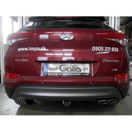 H095C GALIA Полностью оцинкованный фаркоп на Hyundai Tucson дорестайл 2015-2018 (установка без снятия и выреза бампера), Kia Sportage 4 дорестайл 2015-2018 (требуется невидимая подрезка бампера). Тип шара: C (горизонтальный съемный). Нагрузки: 2200/100 кг