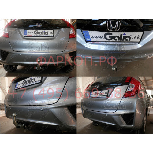 H096C GALIA Полностью оцинкованный фаркоп на Honda Jazz 2014-2020, Honda Fit 2013-2020. Тип шара: C (горизонтальный съемный). Невидимый вырез бампера. Нагрузки: 1200/80 кг, масса фаркопа 14,67 кг