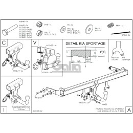 H120A GALIA Полностью оцинкованный фаркоп на Hyundai Tucson 2021-2024, 2024-, Kia Sportage 2022-2025, 2025-. Подрозетник убирается за бампер. Тип шара: A. Установка без вырез