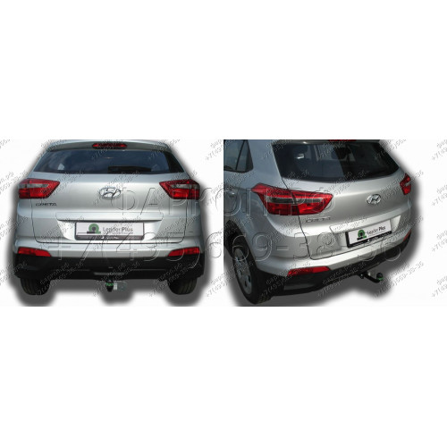 H227-A Лидер-плюс ТСУ для Hyundai Creta 2016-2021, 2021-2022, Solaris HC 2024- без снятия и выреза бампера. Нагрузки: 1300/75 кг, масса фаркопа 14,14 кг (без электрики в комплекте)