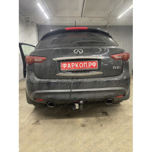 IF 01 AVTOS Фаркоп на Infiniti FX 2010-2014, Infiniti QX70 2014-2017 без снятия и подрезки бампера. Тип шара: A. Нагрузки: 1500/75 кг, масса фаркопа 21 кг (без электрики в комплекте)