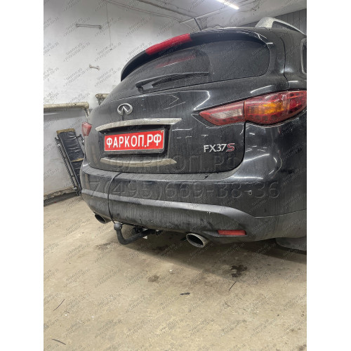 IF 01 AVTOS Фаркоп на Infiniti FX 2010-2014, Infiniti QX70 2014-2017 без снятия и подрезки бампера. Тип шара: A. Нагрузки: 1500/75 кг, масса фаркопа 21 кг (без электрики в комплекте)