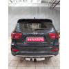 HSF-18-991124.00 PT GROUP Фаркоп с нержавеющей накладкой на Kia Sorento Prime рестайлинг 2018-2020, Hyundai Santa Fe 2018-2021 без подрезки бампера. Тип шара: E (легкосъемный шар под квадрат). Нагрузки: 2600/100 кг, масса фаркопа 25,5 кг (без электрики в 