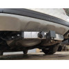 HSF-18-991124.00 PT GROUP Фаркоп с нержавеющей накладкой на Kia Sorento Prime рестайлинг 2018-2020, Hyundai Santa Fe 2018-2021 без подрезки бампера. Тип шара: E (легкосъемный шар под квадрат). Нагрузки: 2600/100 кг, масса фаркопа 25,5 кг (без электрики в 