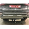 HSF-18-991124.00 PT GROUP Фаркоп с нержавеющей накладкой на Kia Sorento Prime рестайлинг 2018-2020, Hyundai Santa Fe 2018-2021 без подрезки бампера. Тип шара: E (легкосъемный шар под квадрат). Нагрузки: 2600/100 кг, масса фаркопа 25,5 кг (без электрики в 