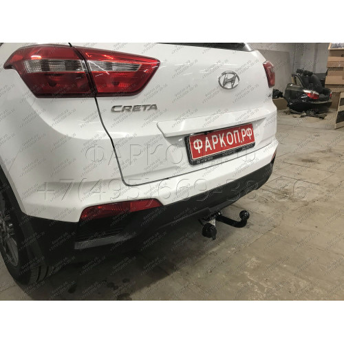 H227-A Лидер-плюс ТСУ для Hyundai Creta 2016-2021, 2021-2022, Solaris HC 2024- без снятия и выреза бампера. Нагрузки: 1300/75 кг, масса фаркопа 14,14 кг (без электрики в комплекте)
