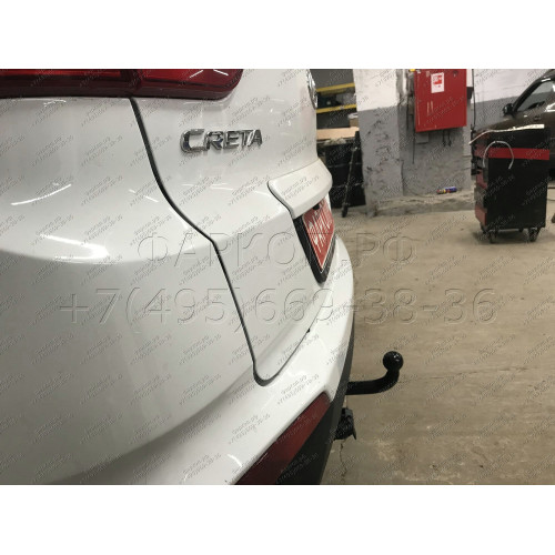 H227-A Лидер-плюс ТСУ для Hyundai Creta 2016-2021, 2021-2022, Solaris HC 2024- без снятия и выреза бампера. Нагрузки: 1300/75 кг, масса фаркопа 14,14 кг (без электрики в комплекте)