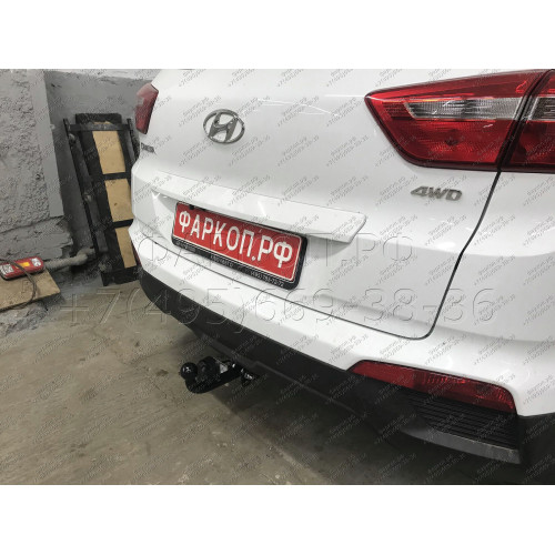H227-A Лидер-плюс ТСУ для Hyundai Creta 2016-2021, 2021-2022, Solaris HC 2024- без снятия и выреза бампера. Нагрузки: 1300/75 кг, масса фаркопа 14,14 кг (без электрики в комплекте)