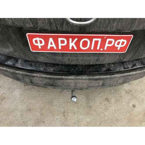 M129A GALIA Полностью оцинкованный фаркоп на Mazda CX-5 2012-2017, 2017-2025. Подрозетник убирается за бампер. Тип шара: A. Невидимый вырез бампера. Нагрузки: 2100/100 кг, масса фаркопа 18,5 кг
