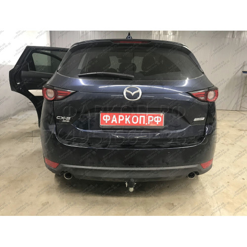 M129A GALIA Полностью оцинкованный фаркоп на Mazda CX-5 2012-2017, 2017-2025. Подрозетник убирается за бампер. Тип шара: A. Невидимый вырез бампера. Нагрузки: 2100/100 кг, масса фаркопа 18,5 кг