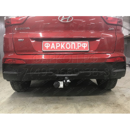 H227-A Лидер-плюс ТСУ для Hyundai Creta 2016-2021, 2021-2022, Solaris HC 2024- без снятия и выреза бампера. Нагрузки: 1300/75 кг, масса фаркопа 14,14 кг (без электрики в комплекте)