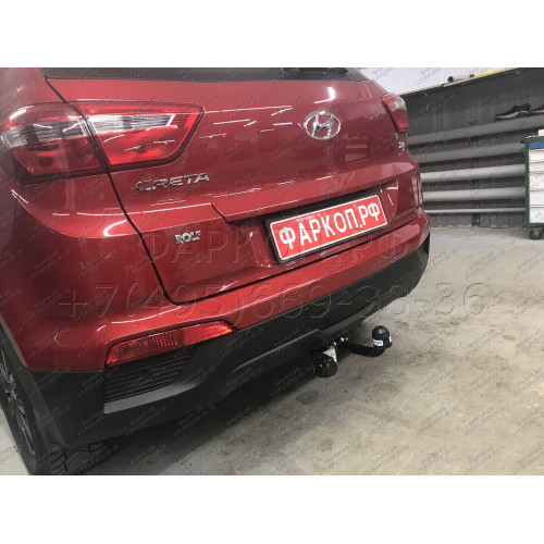 H227-A Лидер-плюс ТСУ для Hyundai Creta 2016-2021, 2021-2022, Solaris HC 2024- без снятия и выреза бампера. Нагрузки: 1300/75 кг, масса фаркопа 14,14 кг (без электрики в комплекте)