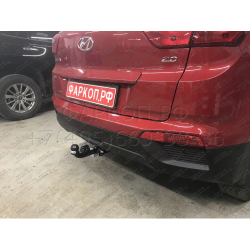 H227-A Лидер-плюс ТСУ для Hyundai Creta 2016-2021, 2021-2022, Solaris HC 2024- без снятия и выреза бампера. Нагрузки: 1300/75 кг, масса фаркопа 14,14 кг (без электрики в комплекте)