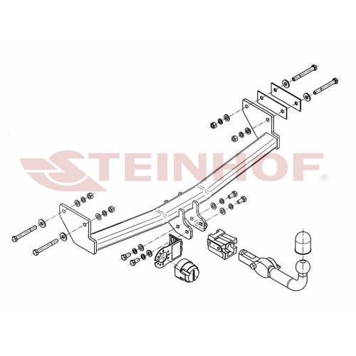 J-059 STEINHOF Фаркоп на Jeep Compass MK 2006-2011 (без подрезки бампера), Jeep Compass MK 2006-2017 (требуется подрезка бампера), Jeep Liberty 2006-2011 (без подрезки бампера). Тип шара: AH (горизонтальное быстросъемное крепление шара на ключе). Нагрузки