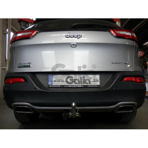J013A GALIA Полностью оцинкованный фаркоп на Jeep Cherokee KL 2014-2018. Тип шара: A. Невидимый вырез бампера. Нагрузки: 2500/150 кг, масса фаркопа 19,82 кг