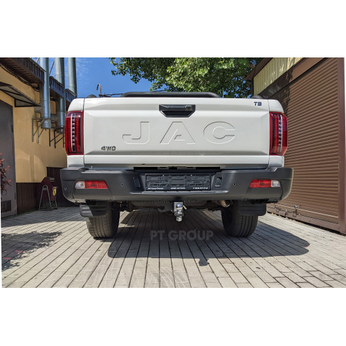 JCN-24-991122.00 PT GROUP Фаркоп на JAC T9 2024-, Sollers ST9 2025- без подрезки бампера. Тип шара: E (легкосъемный шар под квадрат). Нагрузки: 3500/140 кг, масса фаркопа 30,8 кг (без электрики в комплекте)