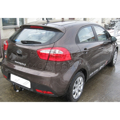 K-042 STEINHOF Фаркоп на Kia Rio хетчбек 5 дверей 2011-2017 без снятия и подрезки бампера. Тип шара: AV (вертикальное быстросъемное крепление шара на ключе). Нагрузки: 1100/50 кг, масса фаркопа 21,4 кг (без электрики в комплекте)