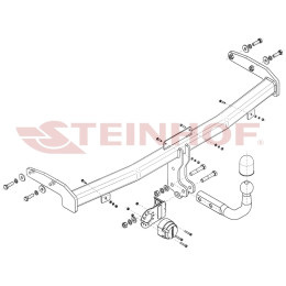 K-089 STEINHOF Фаркоп на Kia XCeed 2020-. Требуется подрезка бампера. Тип шара: A. Нагрузки: 1600/90 кг, масса фаркопа 15,5 кг (без электрики в комплекте)