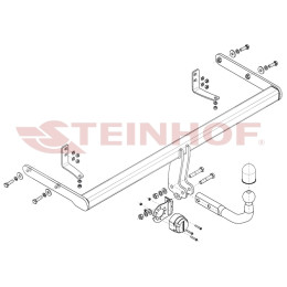 K-093 STEINHOF Фаркоп на Kia Stonic 2020-. Требуется подрезка бампера. Тип шара: A. Нагрузки: 1200/80 кг, масса фаркопа 16,1 кг (без электрики в комплекте)