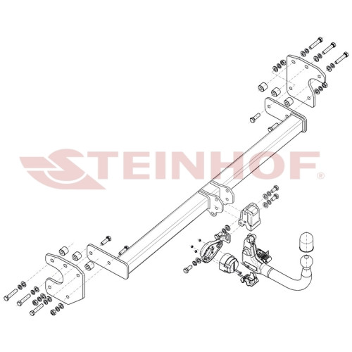 K-102 STEINHOF Фаркоп на Kia EV6 CV 07/2021-. Невидимая подрезка бампера. Тип шара: AV (вертикальное быстросъемное крепление шара на ключе). Нагрузки: 1650/110 кг (без электрики в комплекте)