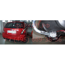 K033C GALIA Полностью оцинкованный фаркоп на Kia Rio II хетчбек 5 дверей 2005-2011. Фаркоп закрывает противотуманную фару. Тип шара: C (горизонтальный съе