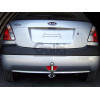 K033C GALIA Полностью оцинкованный фаркоп на Kia Rio II хетчбек 5 дверей 2005-2011. Фаркоп закрывает противотуманную фару. Тип шара: C (горизонтальный съемный). Невидимый вырез бампера. Нагрузки: 1100/50 кг, масса фаркопа 15,07 кг