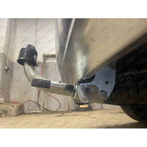 K0506C GALIA Полностью оцинкованный фаркоп на Kia Sorento MQ4 2020-, Hyundai Santa Fe 2020-2023. Тип шара: C (горизонтальный съемный). Установка без выреза бампера. Нагрузки: 2600/120 кг, масса фаркопа 18,35 кг