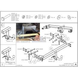 K050C GALIA Полностью оцинкованный фаркоп на Kia Sorento MQ4 2020-, Hyundai Santa Fe 2020-2023. Тип шара: C (горизонтальный съемный). Невидимый вырез бампера. Нагрузки: 