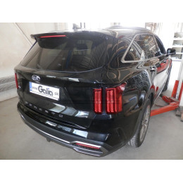 K050C GALIA Полностью оцинкованный фаркоп на Kia Sorento MQ4 2020-, Hyundai Santa Fe 2020-2023. Тип шара: C (горизонтальный съемный). Невидимый вырез бампера. Нагрузки: 