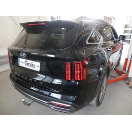K050C GALIA Полностью оцинкованный фаркоп на Kia Sorento MQ4 2020-, Hyundai Santa Fe 2020-2023. Тип шара: C (горизонтальный съемный). Невидимый вырез бампера. Нагрузки: 