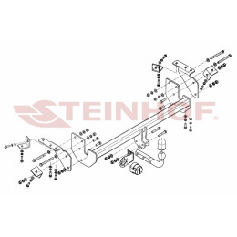 M-302 STEINHOF Фаркоп на Mitsubishi ASX 2010-2012 (без снятия и подрезки бампера), Mitsubishi ASX 2012-2022 (требуется подрезка бампера). Тип шара: A. Нагрузки: 1500/70 кг, масс
