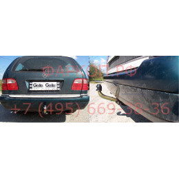 M027C GALIA Полностью оцинкованный фаркоп на Mercedes E-Class s210 универсал 1996-2003. Тип шара: C (горизонтальный съемный). Без выреза бампера. Нагрузки: 2200/75 
