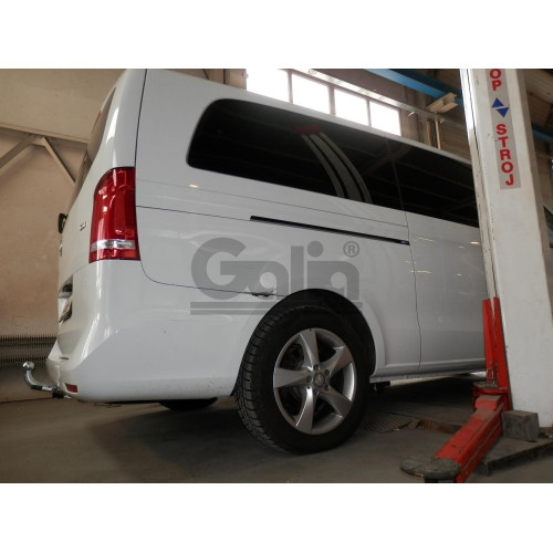 M108A GALIA Полностью оцинкованный фаркоп на Mercedes V-Class w447 2014-, Mercedes Vito w639 2003-2014, w447 2014-, Mercedes Viano w639 2003-2014. Особенности: задний привод, после 07/2010- необходима большая подрезка бампера. Тип шара: A. Невидимый вырез