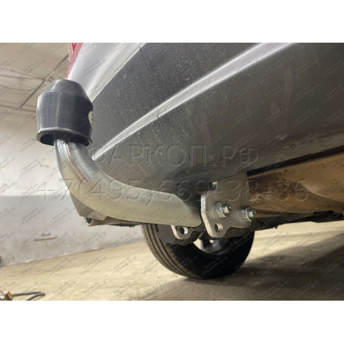 M129A GALIA Полностью оцинкованный фаркоп на Mazda CX-5 2012-2017, 2017-2025. Подрозетник убирается за бампер. Тип шара: A. Невидимый вырез бампера. Нагрузки: 2100/100 кг, масса фаркопа 18,5 кг