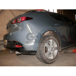 M142C GALIA Полностью оцинкованный фаркоп на Mazda 3 хетчбек 2019-. Тип шара: C (горизонтальный съемный). Невидимый вырез бампера. Нагрузки: 1600/80 кг, мас