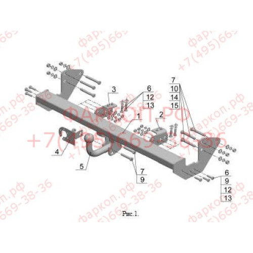 MB 05 AVTOS Фаркоп на Mercedes Viano w639 2003-2014, Mercedes Vito w639 2003-2014. Необходима подрезка бампера. Тип шара: A. Нагрузки: 2000/100 кг, масса фаркопа 17 кг (без электрики в комплекте)